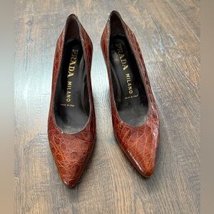 Prada Heels size 37 brown with dust bags